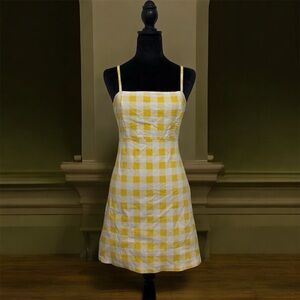 Forever 21 Yellow and White Plaid Dress